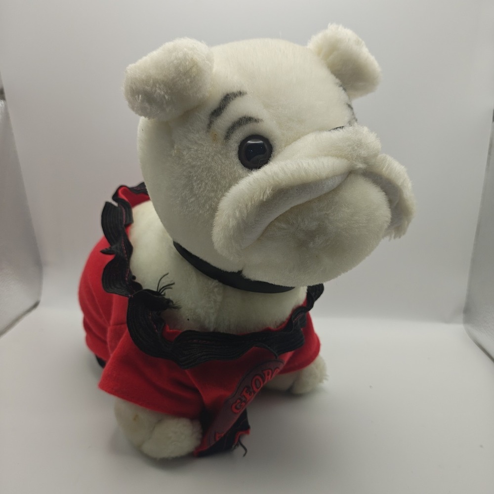 Vintage Dakin 1979 Georgia Bulldog Mascot Plush White 9" 70s UGA